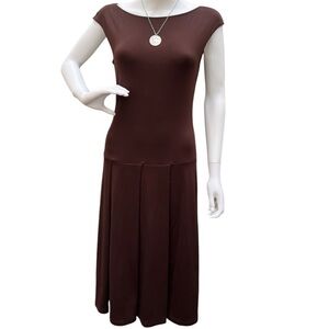 Carilyn Vaile Elegant Midi Drop Waist Dress EUC